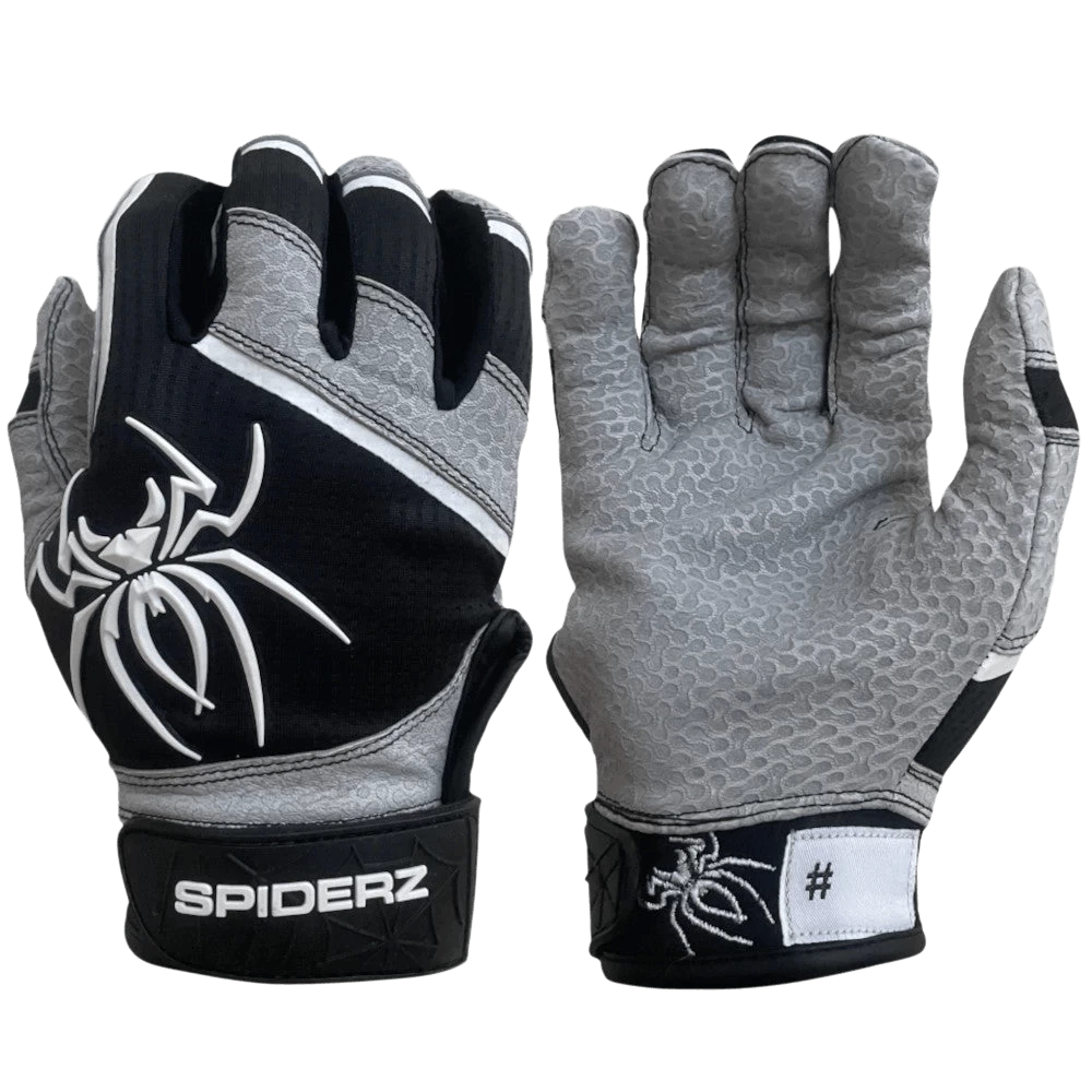 2022 Spiderz PRO Model Batting Gloves: Black/Grey 1 2022 Spiderz PRO Model Batting Gloves: Black/Grey