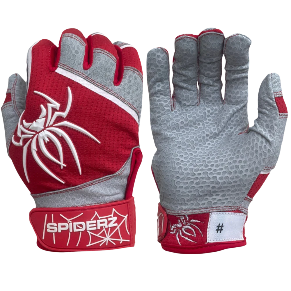 2022 Spiderz PRO Model Batting Gloves: Red/White 1 2022 Spiderz PRO Model Batting Gloves: Red/White