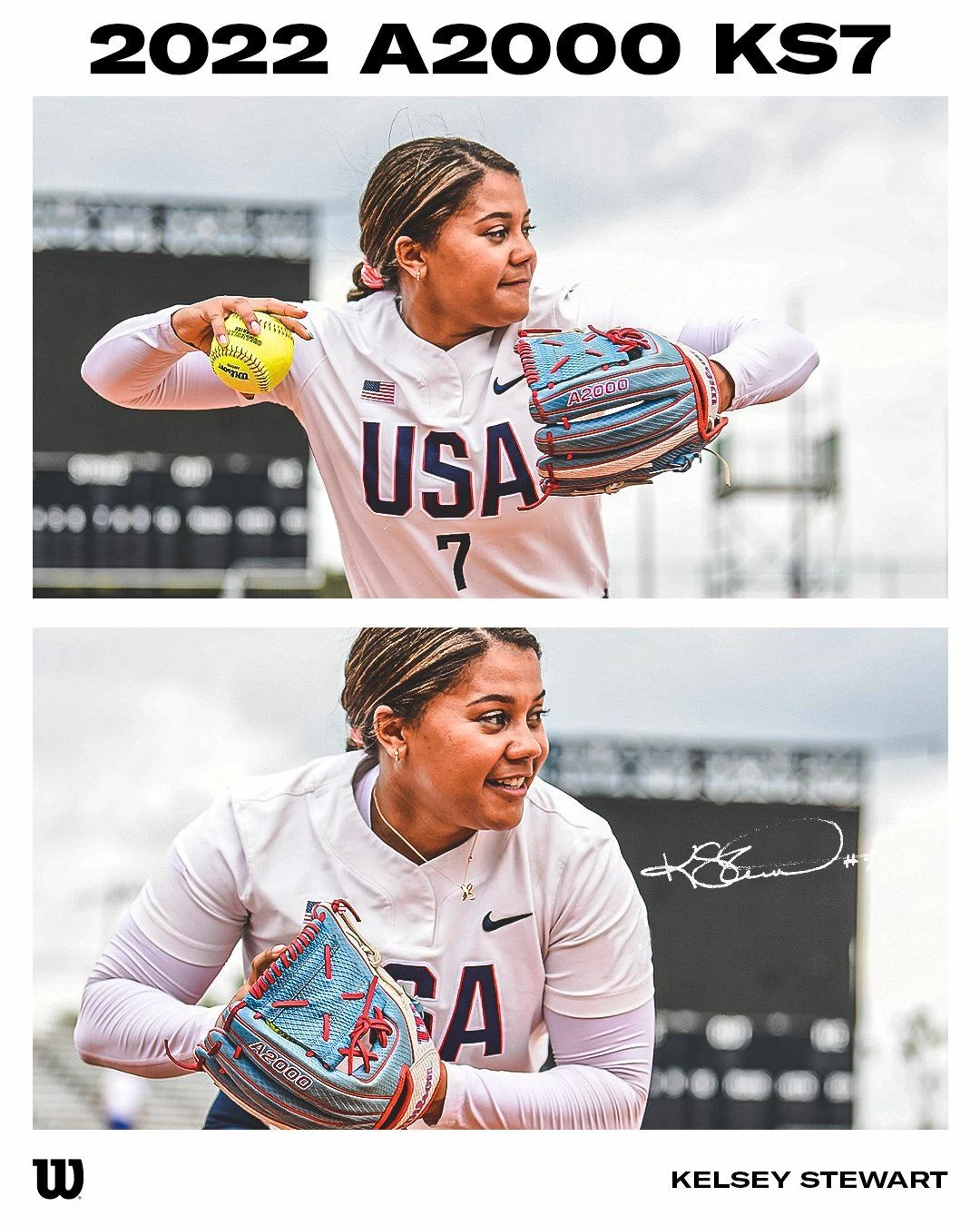 2022 Wilson A2000 Kelsey Stewart KS7 GM 12" Fastpitch Glove: WTA20RF22KS7 3 2022 Wilson A2000 Kelsey Stewart KS7 GM 12" Fastpitch Glove: WTA20RF22KS7 - Image 3