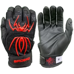 2022 Spiderz ENDITE Batting Gloves: Black And Red