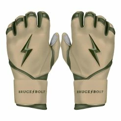Bruce Bolt Premium Pro Military Series Long Cuff Batting Gloves: Beige