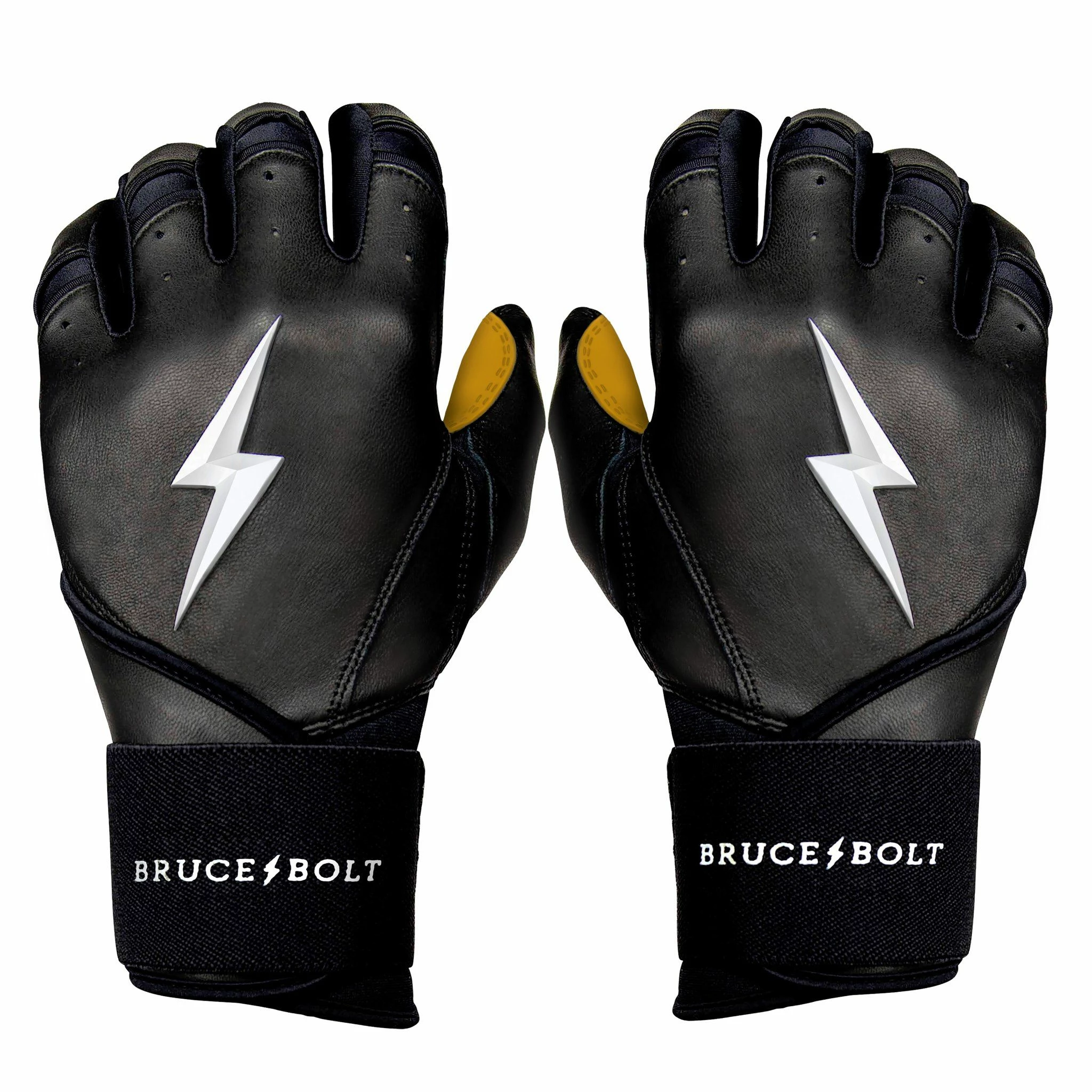 Bruce Bolt PREMIUM PRO Long Cuff Batting Gloves: Black 1 Bruce Bolt PREMIUM PRO Long Cuff Batting Gloves: Black