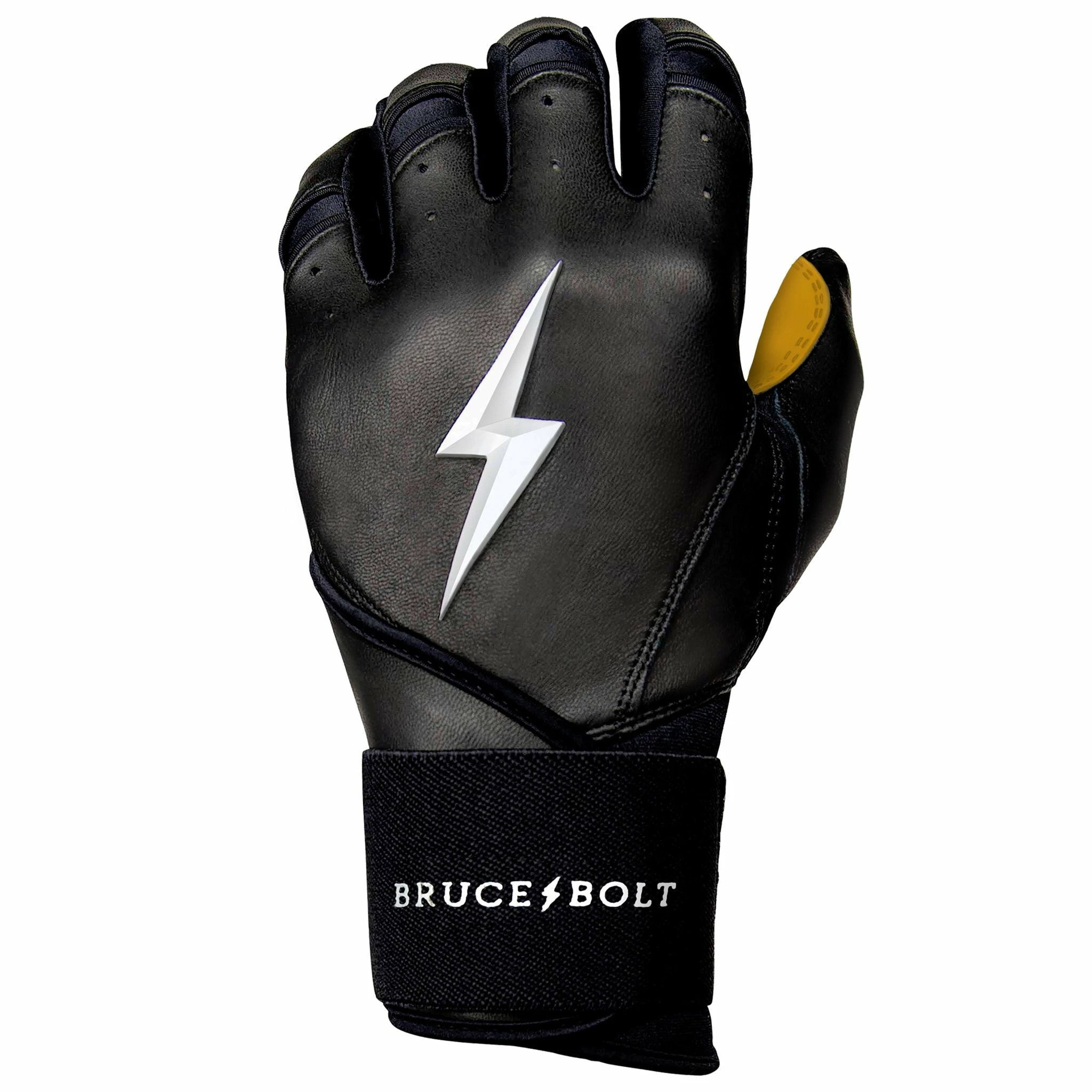 Bruce Bolt PREMIUM PRO Long Cuff Batting Gloves: Black 6 Bruce Bolt PREMIUM PRO Long Cuff Batting Gloves: Black - Image 6