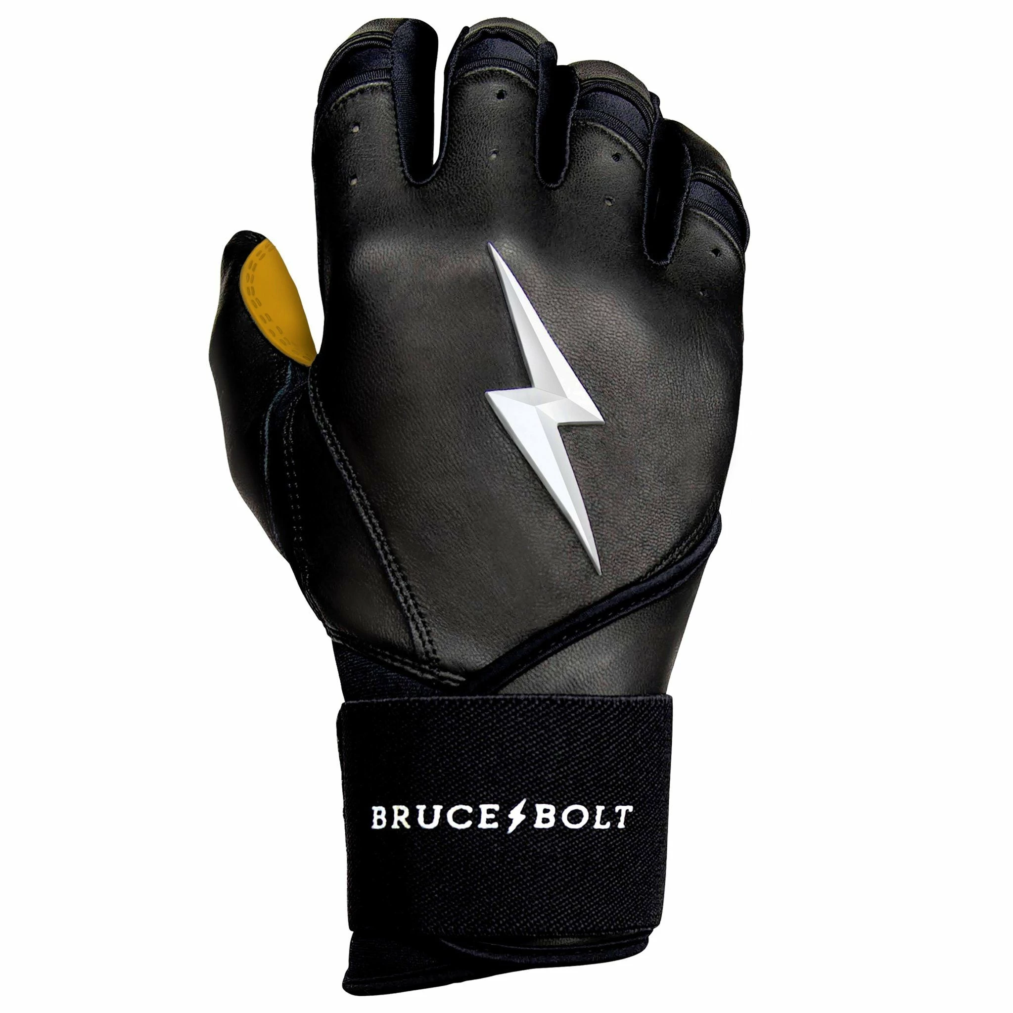 Bruce Bolt PREMIUM PRO Long Cuff Batting Gloves: Black 8 Bruce Bolt PREMIUM PRO Long Cuff Batting Gloves: Black - Image 8
