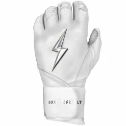 Bruce Bolt PREMIUM PRO Chrome Series Long Cuff Batting Gloves: White 11 Bruce Bolt PREMIUM PRO Chrome Series Long Cuff Batting Gloves: White -Baseball Sales Shop LC CHRW LEFT