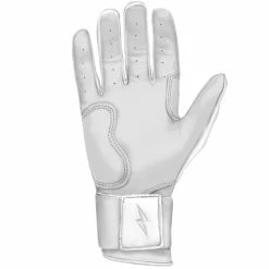 Bruce Bolt PREMIUM PRO Chrome Series Long Cuff Batting Gloves: White 12 Bruce Bolt PREMIUM PRO Chrome Series Long Cuff Batting Gloves: White -Baseball Sales Shop LC CHRW PALM