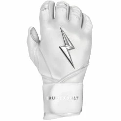 Bruce Bolt PREMIUM PRO Chrome Series Long Cuff Batting Gloves: White 13 Bruce Bolt PREMIUM PRO Chrome Series Long Cuff Batting Gloves: White -Baseball Sales Shop LC CHRW RIGHT