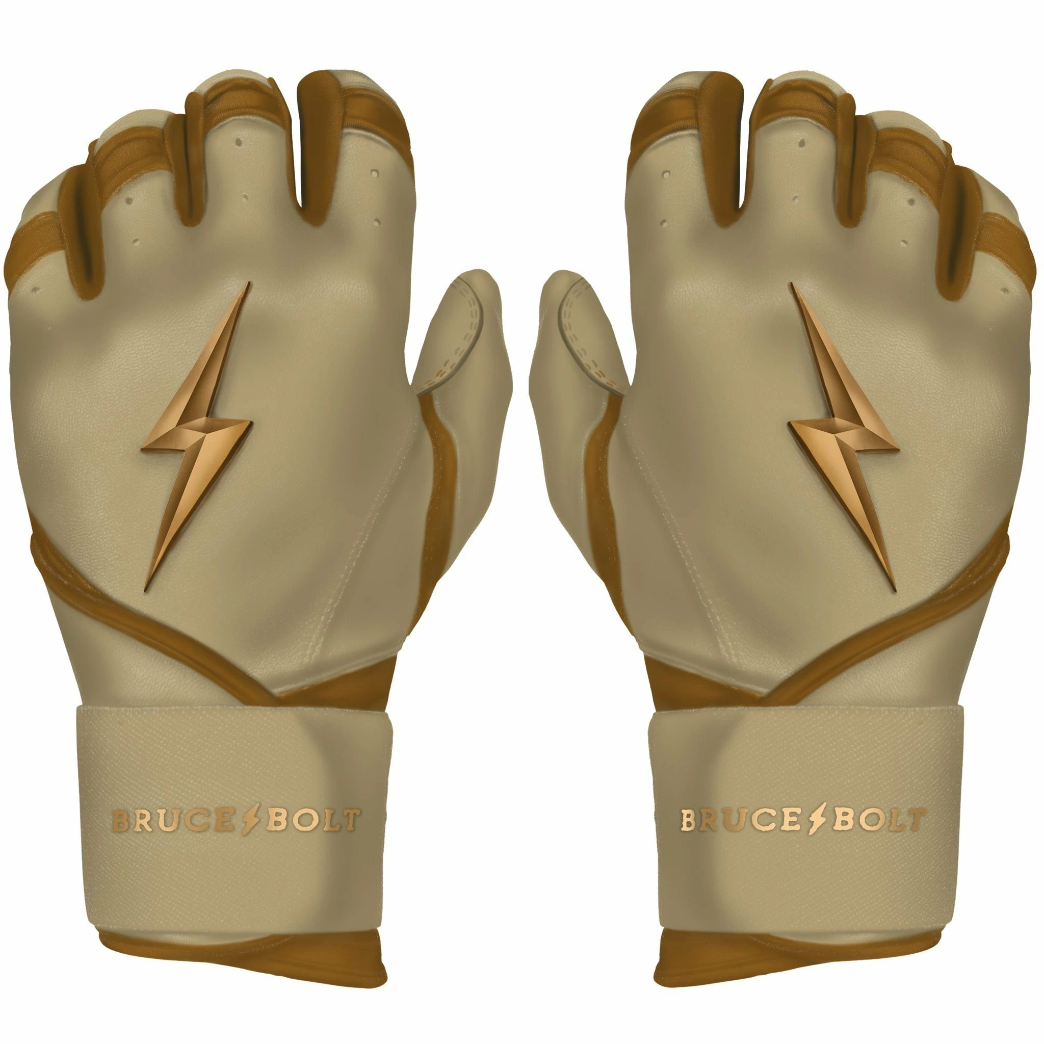 Bruce Bolt PREMIUM PRO Gold Series Batting Gloves: Long Cuff 1 Bruce Bolt PREMIUM PRO Gold Series Batting Gloves: Long Cuff
