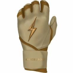 Bruce Bolt PREMIUM PRO Gold Series Batting Gloves: Long Cuff 12 Bruce Bolt PREMIUM PRO Gold Series Batting Gloves: Long Cuff -Baseball Sales Shop LC GLD LEFT