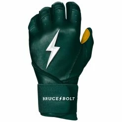 Bruce Bolt PREMIUM PRO Long Cuff Batting Gloves: Green -Baseball Sales Shop LC GRNG LEFT