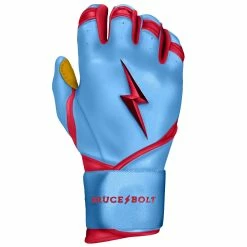 Bruce Bolt PREMIUM PRO BADER Series Long Cuff Batting Gloves: Baby Blue -Baseball Sales Shop LC HBB RIGHT