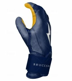 Bruce Bolt PREMIUM PRO Long Cuff Batting Gloves: Navy -Baseball Sales Shop LC NVYG SIDE scaled