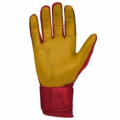 Bruce Bolt PREMIUM PRO Long Cuff Batting Gloves: Red -Baseball Sales Shop LC REDG PALM