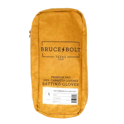 Bruce Bolt PREMIUM PRO Long Cuff Batting Gloves: White -Baseball Sales Shop LC WHTG BAG