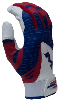 2018 Miken Pro Red White And Blue Batting Gloves: MBGL18-RWB