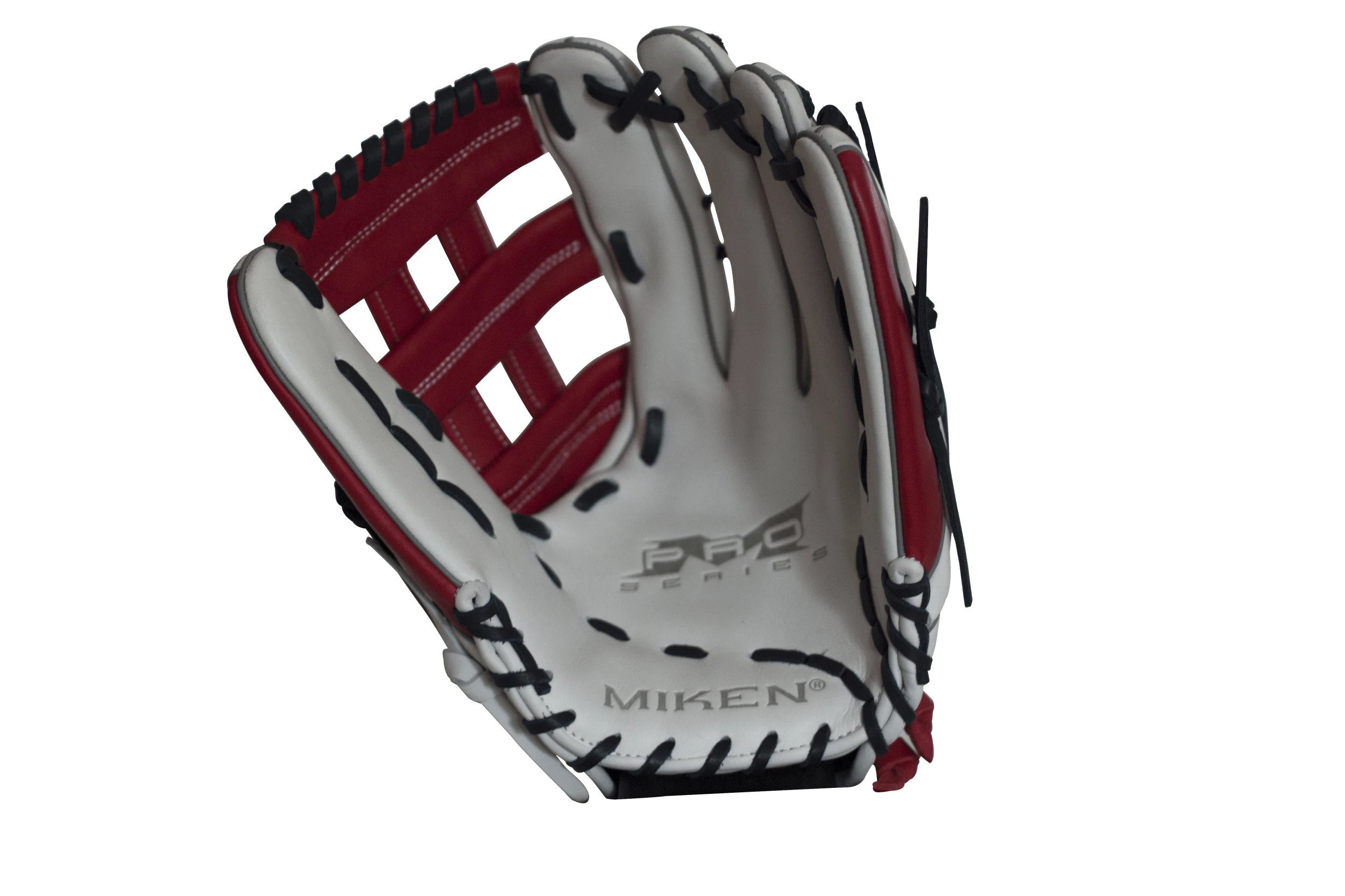 Miken Pro Series 13.5″ Slow Pitch Fielding Glove – White/Scarlet/Navy: PRO135WSN 3 Miken Pro Series 13.5″ Slow Pitch Fielding Glove – White/Scarlet/Navy: PRO135WSN - Image 3