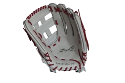 Miken Pro Series 13.5" Slow Pitch Fielding Glove - White/Scarlet: PRO135WS -Baseball Sales Shop PRO135WS FRONT