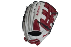 Miken Pro Series 14″ Slow Pitch Fielding Glove – White/Scarlet/Navy: PRO140WSN -Baseball Sales Shop PRO140WSN BACK