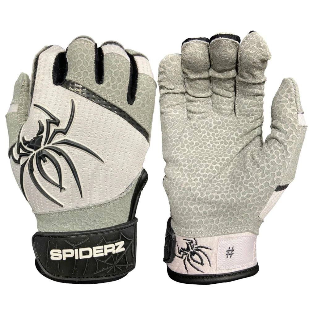 2022 Spiderz PRO Model Batting Gloves: White/Black 1 2022 Spiderz PRO Model Batting Gloves: White/Black