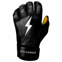 Bruce Bolt PREMIUM PRO Short Cuff Batting Gloves: Black 17 Bruce Bolt PREMIUM PRO Short Cuff Batting Gloves: Black -Baseball Sales Shop SC BLKG LEFT