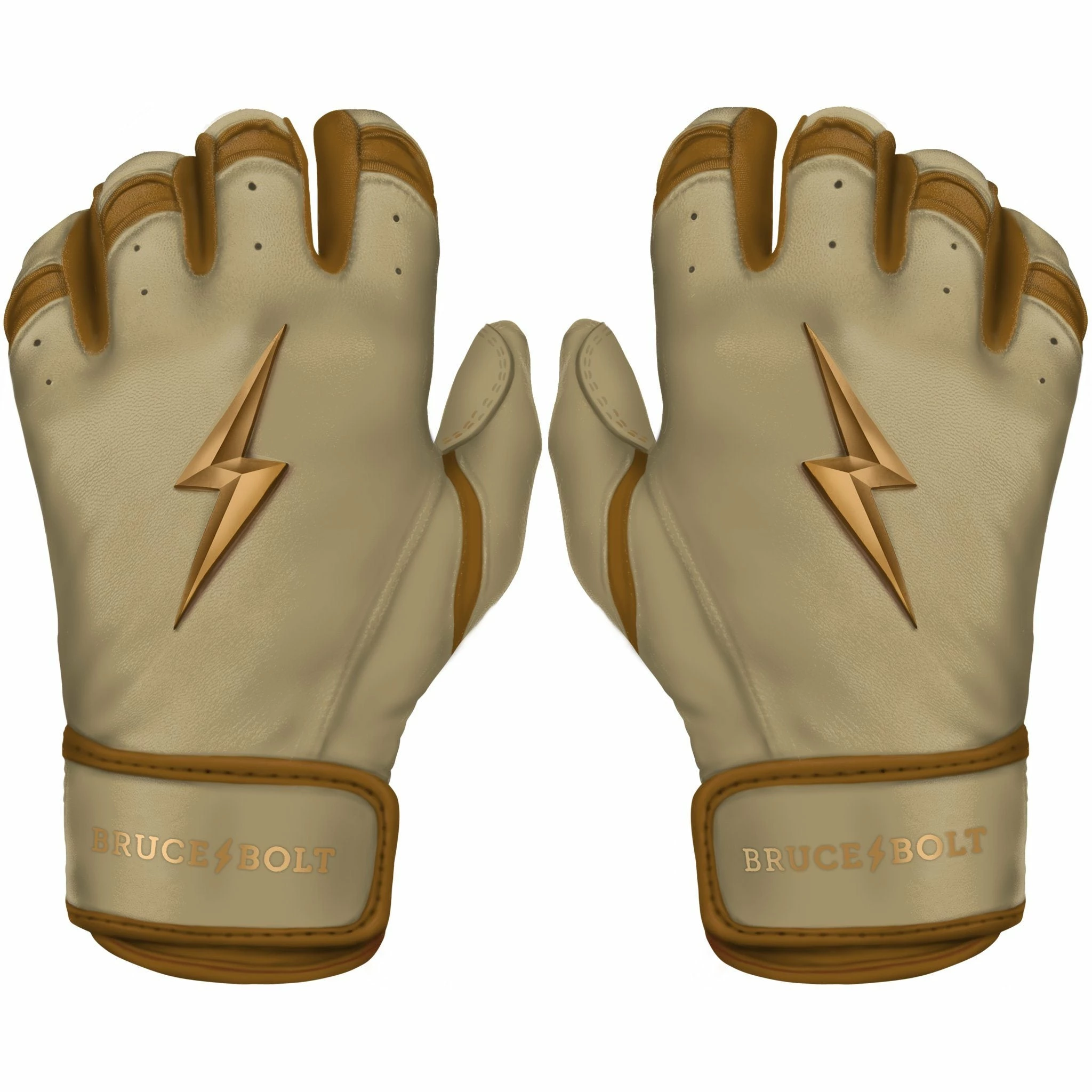 Bruce Bolt PREMIUM PRO Gold Series Batting Gloves: Short Cuff 1 Bruce Bolt PREMIUM PRO Gold Series Batting Gloves: Short Cuff