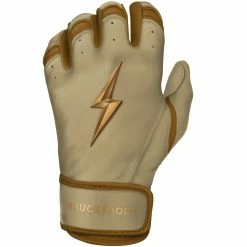 Bruce Bolt PREMIUM PRO Gold Series Batting Gloves: Short Cuff 12 Bruce Bolt PREMIUM PRO Gold Series Batting Gloves: Short Cuff -Baseball Sales Shop SC GLD LEFT