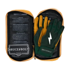 Bruce Bolt PREMIUM PRO Short Cuff Batting Gloves: GREEN 14 Bruce Bolt PREMIUM PRO Short Cuff Batting Gloves: GREEN -Baseball Sales Shop SC GRNG BAG2