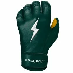 Bruce Bolt PREMIUM PRO Short Cuff Batting Gloves: GREEN 15 Bruce Bolt PREMIUM PRO Short Cuff Batting Gloves: GREEN -Baseball Sales Shop SC GRNG LEFT