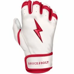 Bruce Bolt PREMIUM PRO BADER Series Short Cuff Batting Gloves: White 8 Bruce Bolt PREMIUM PRO BADER Series Short Cuff Batting Gloves: White -Baseball Sales Shop SC HBW RIGHT