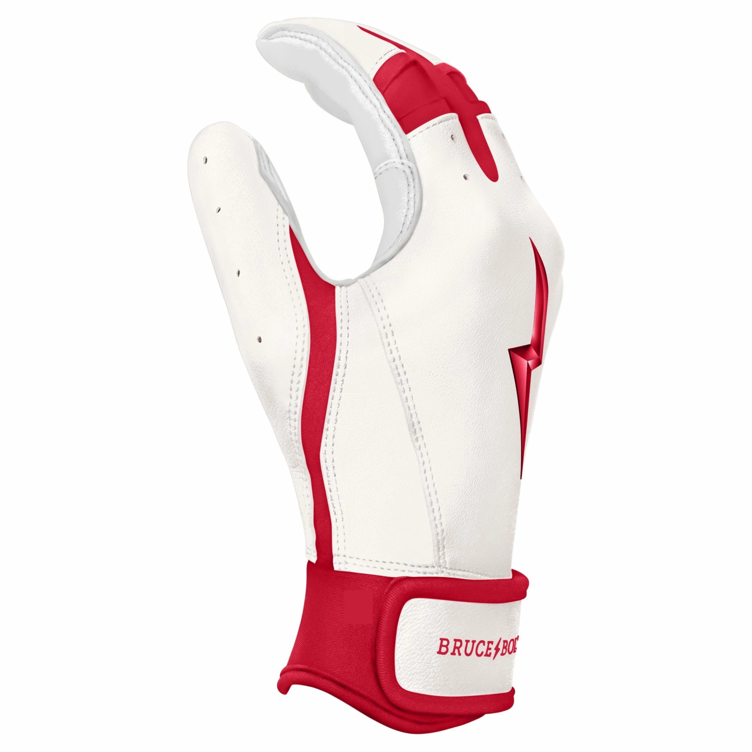 Bruce Bolt PREMIUM PRO BADER Series Short Cuff Batting Gloves: White 5 Bruce Bolt PREMIUM PRO BADER Series Short Cuff Batting Gloves: White - Image 5
