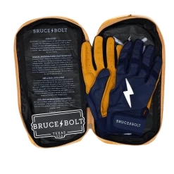 Bruce Bolt PREMIUM PRO Short Cuff Batting Gloves: Navy -Baseball Sales Shop SC NVYG BAG2