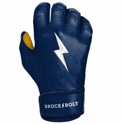 Bruce Bolt PREMIUM PRO Short Cuff Batting Gloves: Navy -Baseball Sales Shop SC NVYG RIGHT.
