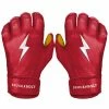 Bruce Bolt PREMIUM PRO Short Cuff Batting Gloves: Red