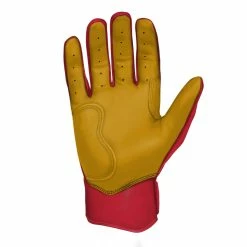 Bruce Bolt PREMIUM PRO Short Cuff Batting Gloves: Red -Baseball Sales Shop SC REDG PALM