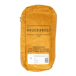 Bruce Bolt PREMIUM PRO Short Cuff Batting Gloves: White 15 Bruce Bolt PREMIUM PRO Short Cuff Batting Gloves: White -Baseball Sales Shop SC WHTG BAG