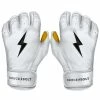 Bruce Bolt PREMIUM PRO Short Cuff Batting Gloves: White