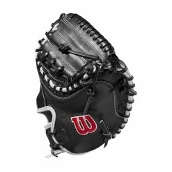 2022 Wilson A2000 M1DSS 33.5" Catcher's Mitt: WTA20RB22M1DSS -Baseball Sales Shop WBW100401 2 A2000 M1D C 335 Black White Red.png.cq5dam.web .1200.1200