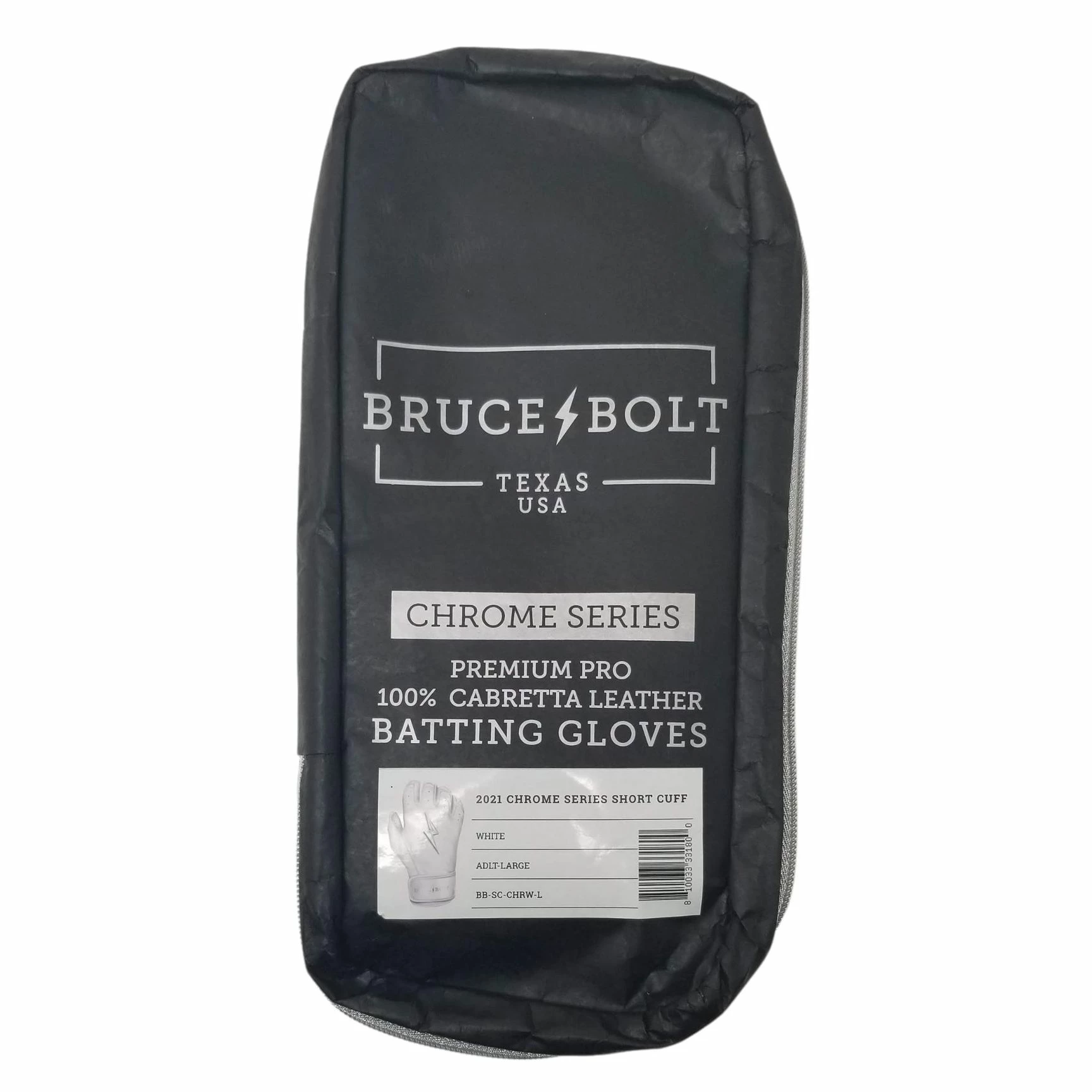 Bruce Bolt PREMIUM PRO Chrome Series Short Cuff Batting Gloves: Black 3 Bruce Bolt PREMIUM PRO Chrome Series Short Cuff Batting Gloves: Black - Image 3