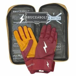 Bruce Bolt PREMIUM PRO Long Cuff Batting Gloves: Maroon -Baseball Sales Shop premium pro long cuff batting gloves maroon brucebolt 551411