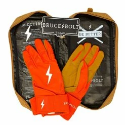 Bruce Bolt PREMIUM PRO Long Cuff Batting Gloves: Orange -Baseball Sales Shop premium pro long cuff batting gloves orange brucebolt 341009