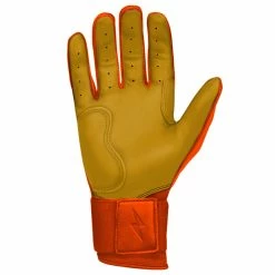 Bruce Bolt PREMIUM PRO Long Cuff Batting Gloves: Orange -Baseball Sales Shop premium pro long cuff batting gloves orange brucebolt 813600