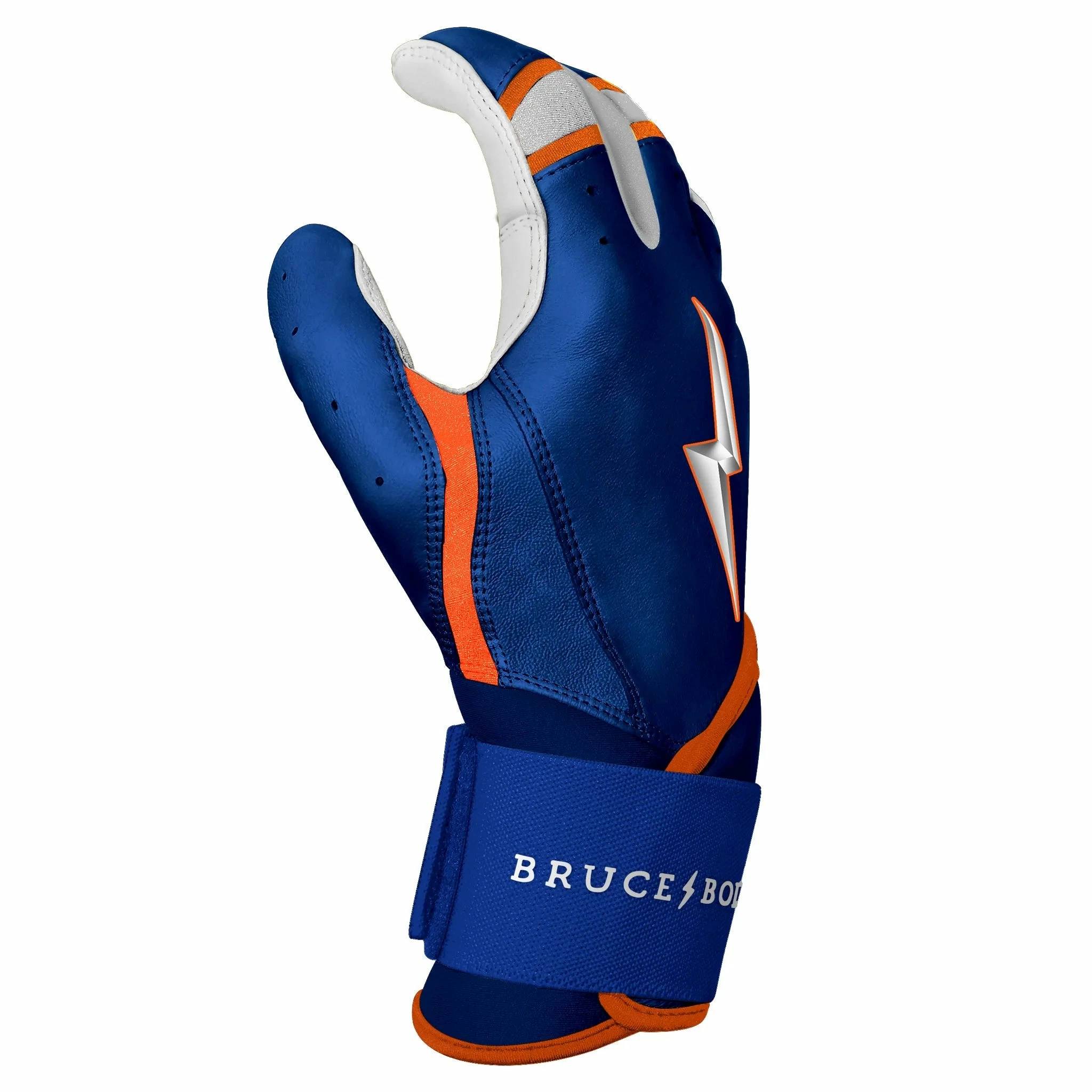 Bruce Bolt PREMIUM PRO NIMMO Long Cuff Batting Gloves: Mets Blue 7 Bruce Bolt PREMIUM PRO NIMMO Long Cuff Batting Gloves: Mets Blue - Image 7
