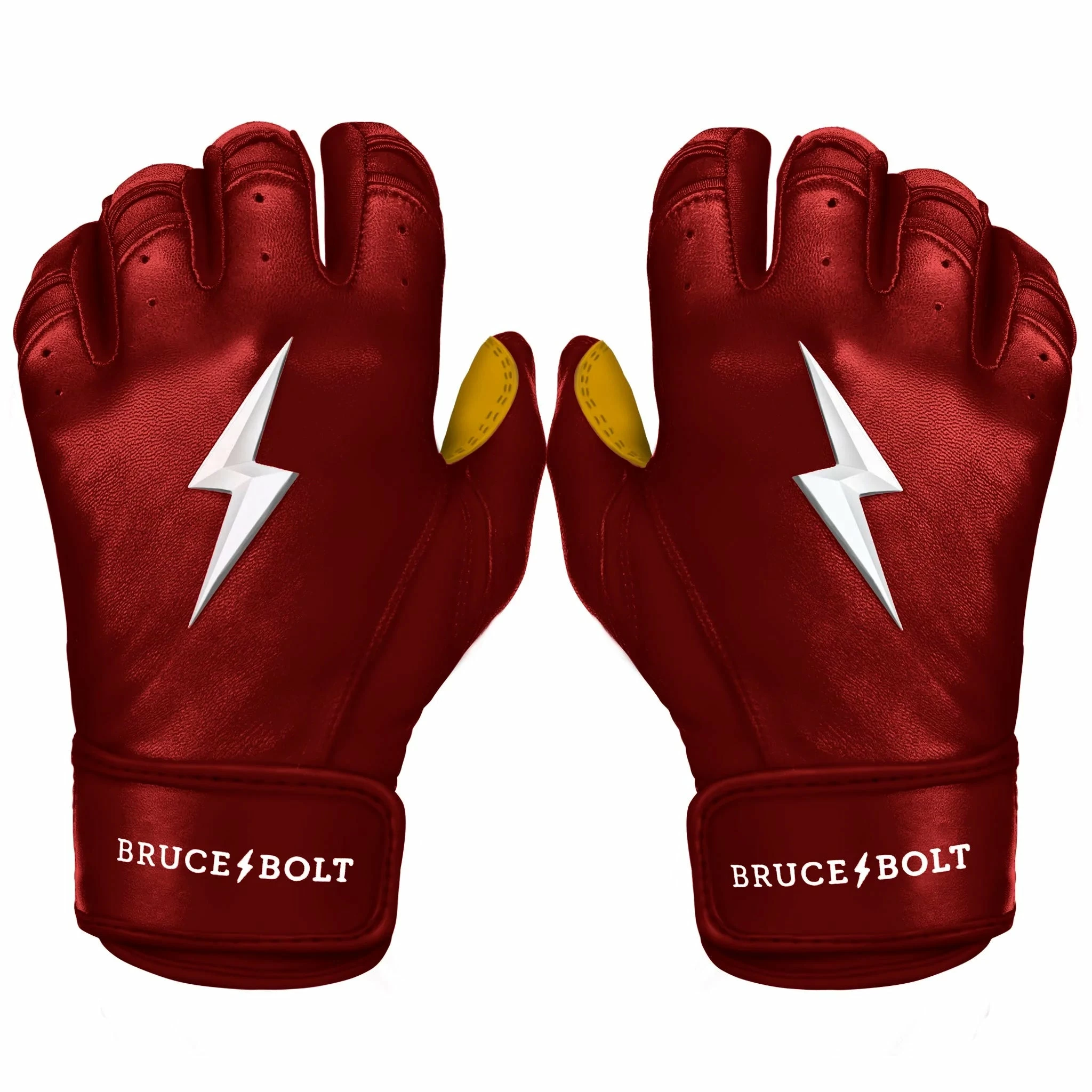 Bruce Bolt PREMIUM PRO Short Cuff Batting Gloves: Maroon 1 Bruce Bolt PREMIUM PRO Short Cuff Batting Gloves: Maroon