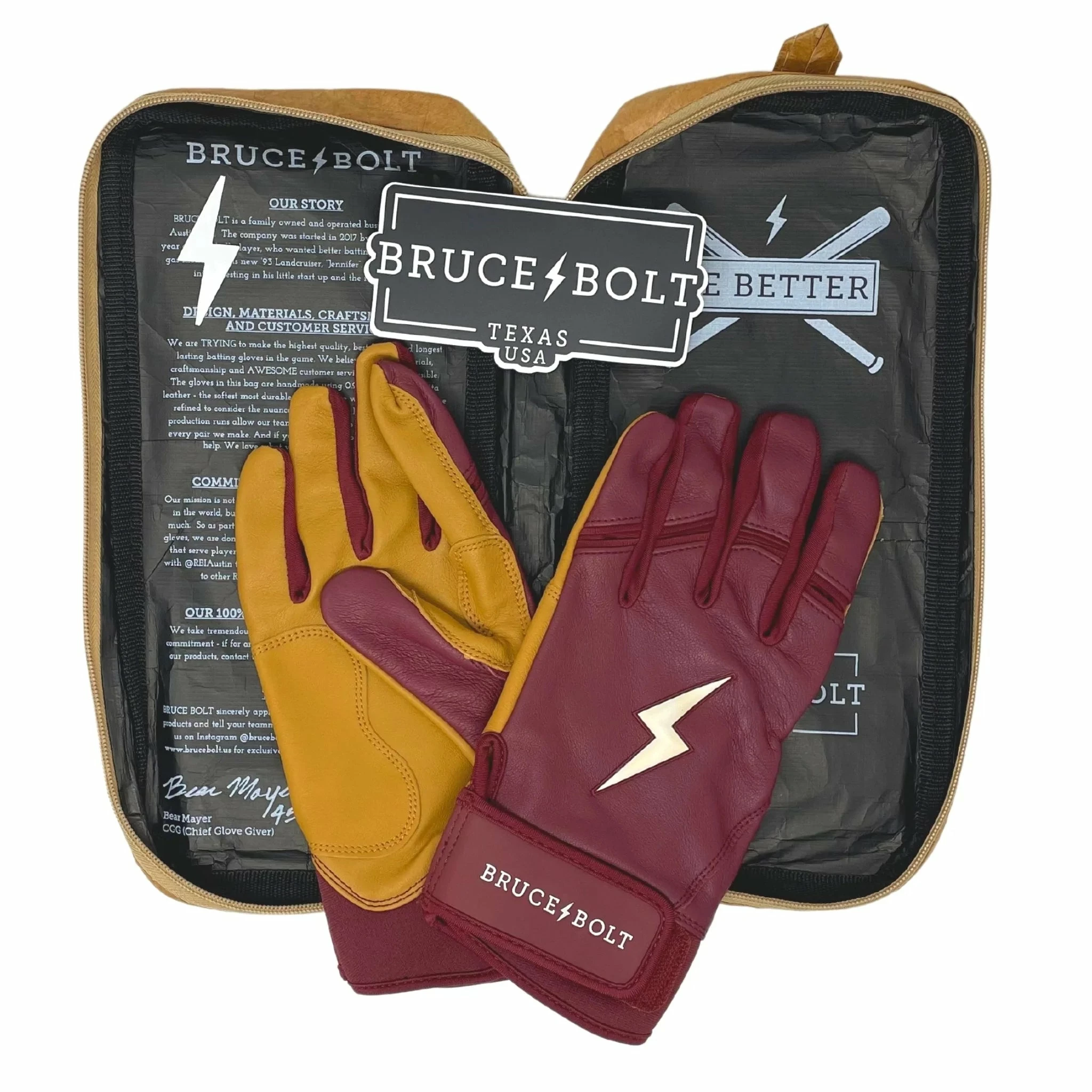 Bruce Bolt PREMIUM PRO Short Cuff Batting Gloves: Maroon 2 Bruce Bolt PREMIUM PRO Short Cuff Batting Gloves: Maroon - Image 2